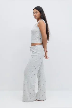 Gina Tricot Homewear pointelle trousers - pyjamas - Grau - XL - Dame