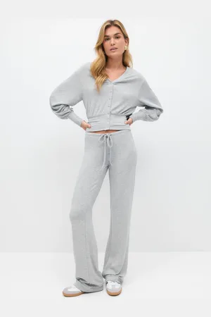 Gina Tricot Low waist trousers - Hosen - Grau - XL - Dame