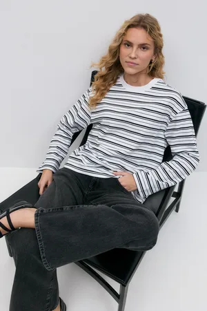 Gina Tricot Basic long sleeve tee - langarmshirts - Weiß - XXL - Dame