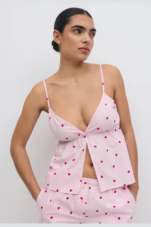 Gina Tricot Poplin pyjamas singlet - pyjamas - Pink - XL - Dame
