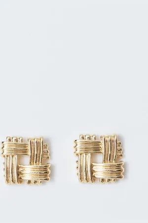 Gina Tricot Square earrings - Ohrringe - Gold - ONESIZE - Dame