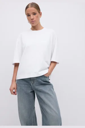 Gina Tricot Basic boxy tee - t-shirts - Weiß - XXL - Dame