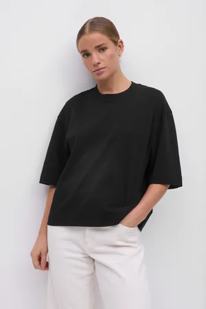 Gina Tricot Basic boxy tee - t-shirts - Schwarz - XXL - Dame