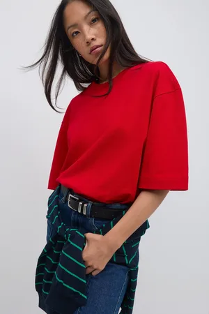 Gina Tricot Basic boxy tee - t-shirts - Rot - XXL - Dame