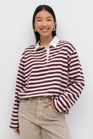 Gina Tricot Collar top - poloshirts - Rot - XL - Dame