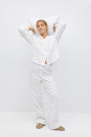 Gina Tricot Gauze pyjamas trousers - pyjamas - Weiß - XL - Dame