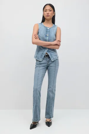 Gina Tricot Bootcut stitch jeans - Flare & bootcut jeans - Blau - 42 - Dame