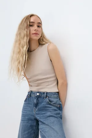 Gina Tricot Tight top - Tops - beige - XL - Dame