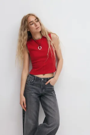 Gina Tricot Tight top - Tops - Rot - XL - Dame
