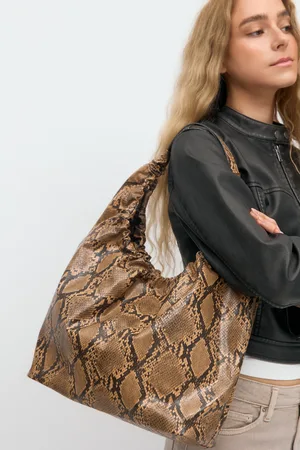 Gina Tricot Gathered tote bag - Umhängetaschen - Braun - ONESIZE - Dame