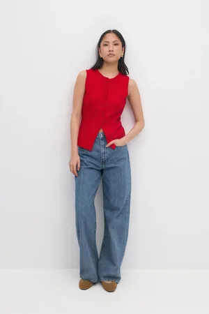 Gina Tricot Baggy wide jeans - Baggy & loose jeans - Blau - 44 - Dame