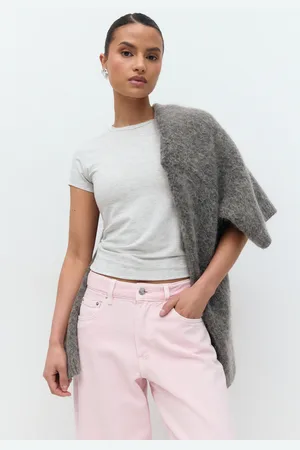 Gina Tricot Soft touch top - t-shirts - Grau - XL - Dame