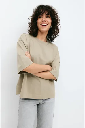 Gina Tricot Basic boxy tee - t-shirts - Grün - XXL - Dame
