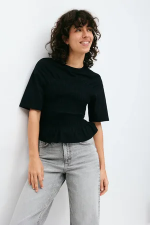 Gina Tricot Smock tee - Tops und shirts - Schwarz - XL - Dame