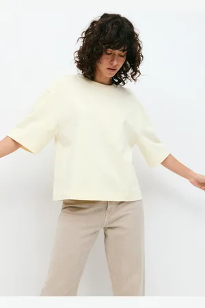 Gina Tricot Basic boxy tee - t-shirts - Gelb - XXL - Dame
