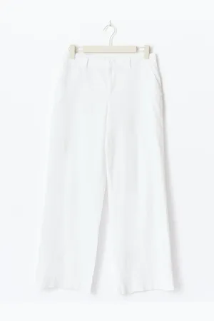 Gina Tricot Wide linen blend trousers - Leinenhosen - Weiß - 42 - Dame