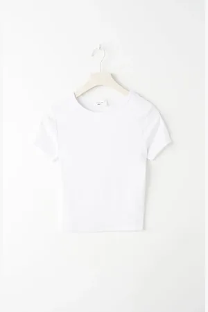 Gina Tricot Basic tight top - t-shirts - Weiß - XL - Dame