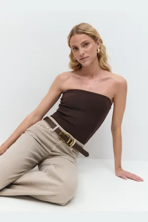 Gina Tricot Tube top - bandeau tops - Braun - XL - Dame