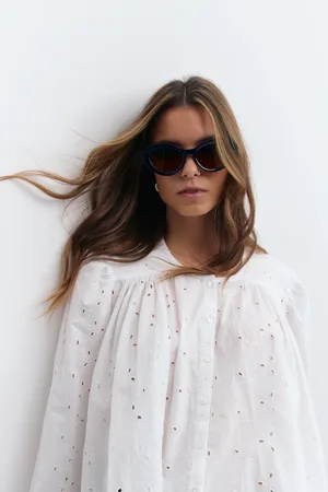 Gina Tricot Oval cat eye sunglasses - Sonnenbrillen - Schwarz - ONESIZE - Dame