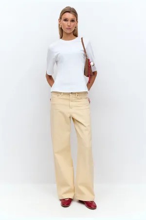 Gina Tricot Fitted tee - t-shirts - Weiß - L - Dame