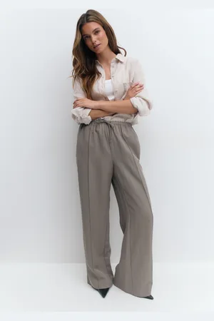 Gina Tricot Relaxed wide trousers - Weite hosen - beige - XL - Dame