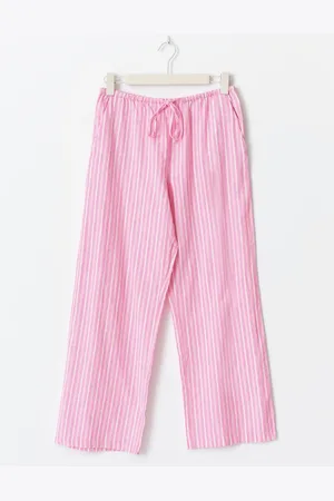 Gina Tricot Petite linen blend trousers - Leinenhosen - Pink - XL - Dame
