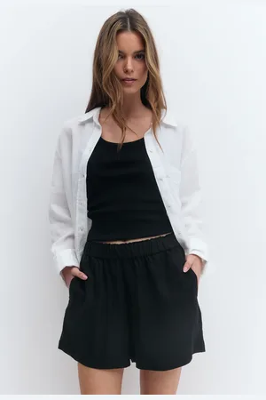 Gina Tricot Relaxed high waist shorts - Shorts - Schwarz - XL - Dame