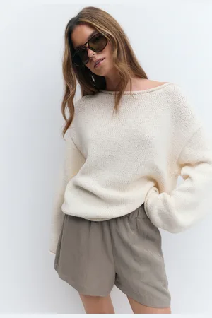 Gina Tricot Relaxed high waist shorts - Shorts - beige - XL - Dame