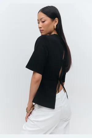 Gina Tricot Tie back top - Tops und shirts - Schwarz - S - Dame