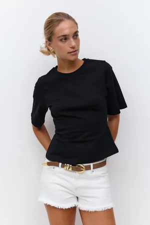 Gina Tricot Fitted tee - t-shirts - Schwarz - XS - Dame