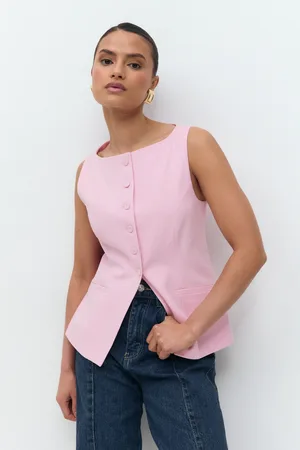 Gina Tricot Tailored boatneck vest - Westen - Pink - XL - Dame