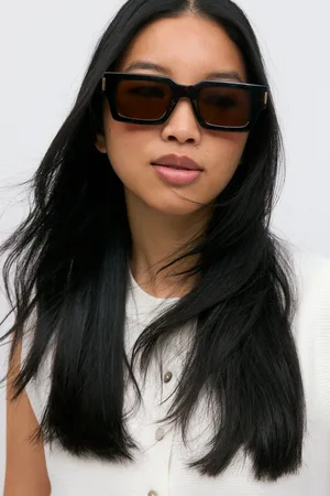 Gina Tricot Classic square sunglasses - Sonnenbrillen - Braun - ONESIZE - Dame