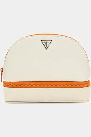 Guess Kosmetiktasche In Saffian-Optik Mit Logo