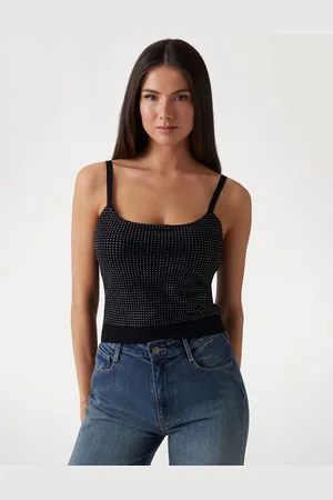 Guess Cropped Tanktop Strasssteine