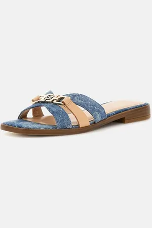 Guess Sandale Realla Leder-Mix Denim
