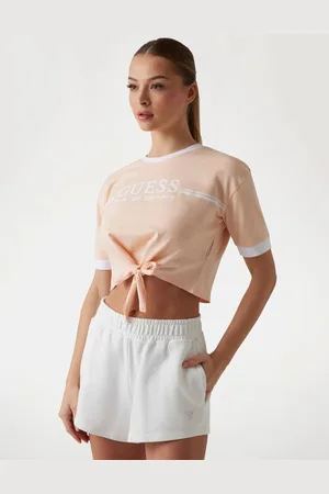 Guess T-Shirt Knoten Vorne Logo