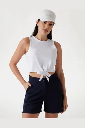 Guess Cropped T-Shirt Knoten Vorne