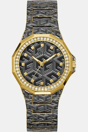 Guess Analog-Armbanduhr Mit Allover-Print G-Cube-Logo