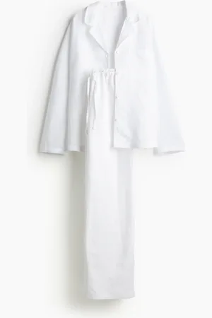 H&M Pyjama aus Leinenmix - Weiß - Damen