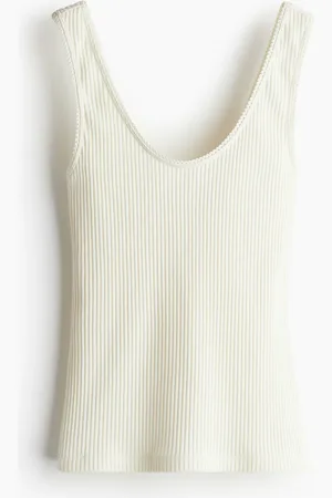H&M Geripptes Tanktop - Weiß - Damen