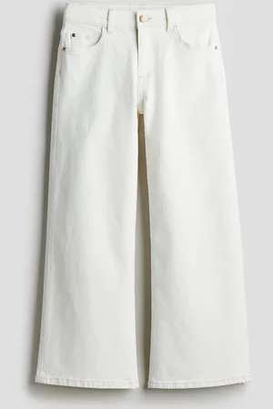 H&M Loose Fit Wide Leg Jeans - Weiß - Kinder