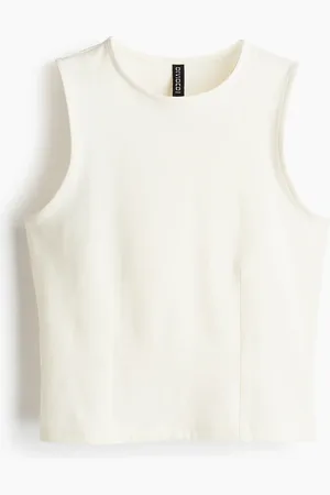 H&M Tanktop mit definierter Taille - Weiß - Damen