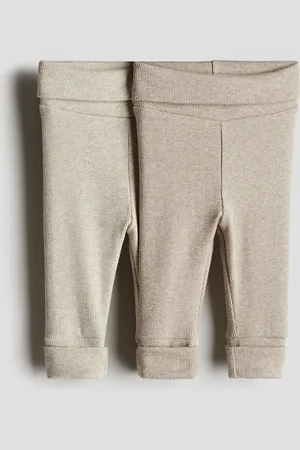H&M 2er-Pack Leggings zum Mitwachsen - Braun - Kinder