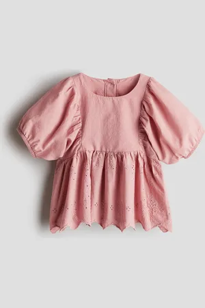 H&M Bluse mit Broderie Anglaise - Rosa - Kinder