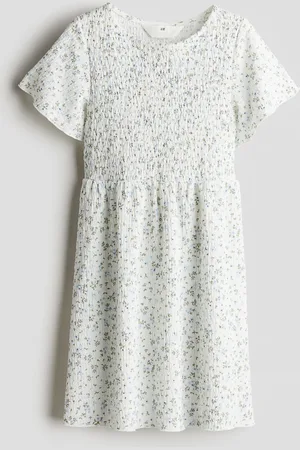 H&M Gesmoktes Kleid - Weiß - Kinder