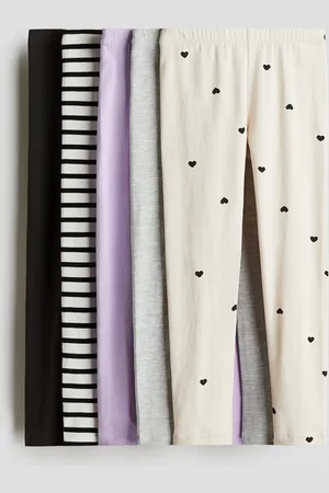 H&M 5er-Pack Jerseyleggings - Lila - Kinder