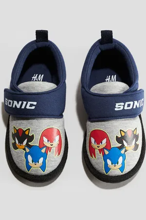 H&M Bedruckte Slipper aus Baumwolle - Blau - Kinder