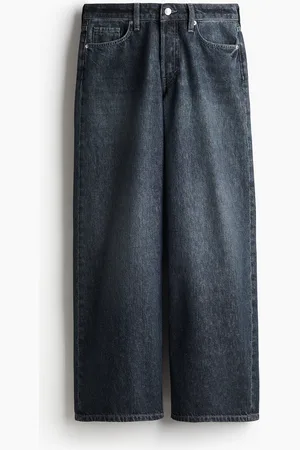 H&M Baggy Wide Low Jeans - Blau - Damen