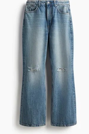 H&M Baggy Bootcut Regular Jeans - Blau - Damen