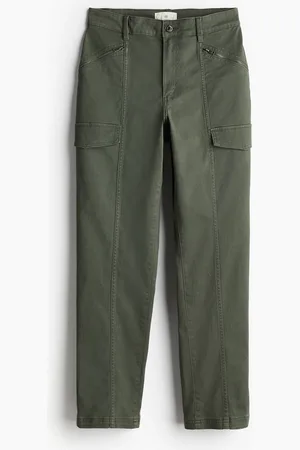 H&M Schmale Cargohose - Grün - Damen